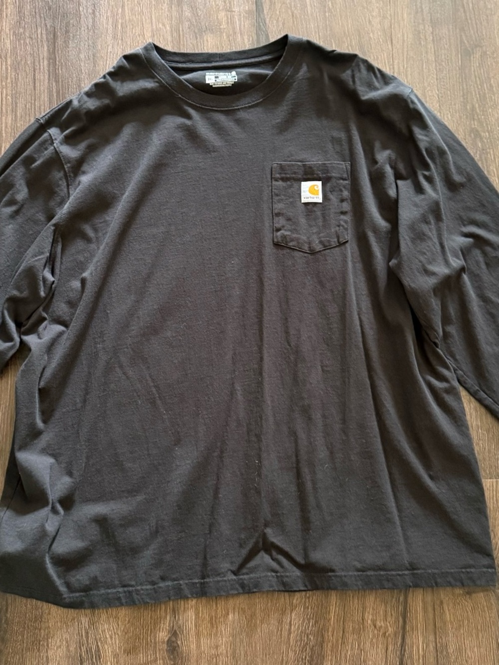Carhartt Men's Big & Tall Loose Fit Long-Sleeve Pocket T-Shirt - Black - 3XL